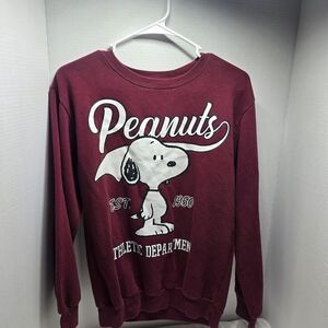 Peanuts Maroon Sweatshirt with Snoopy Graphic